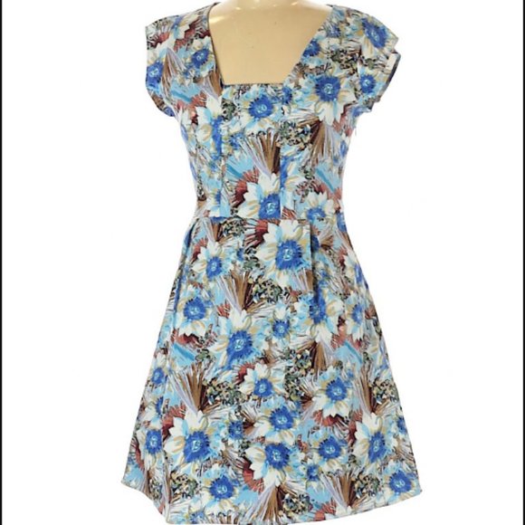 Modcloth Dresses & Skirts - ModCloth Sugarhill Boutique blue floral a-line tea party garden dress womens 6